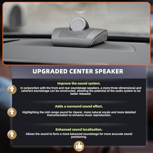 Image of Car Surface Mount Speakers Premium Bass + Silk Film Tweeter Unit High-Performance Center-Channel Speakers Audio System Universal Mid-Dash Center Console Stereo Surround Easy No-Cut Installation