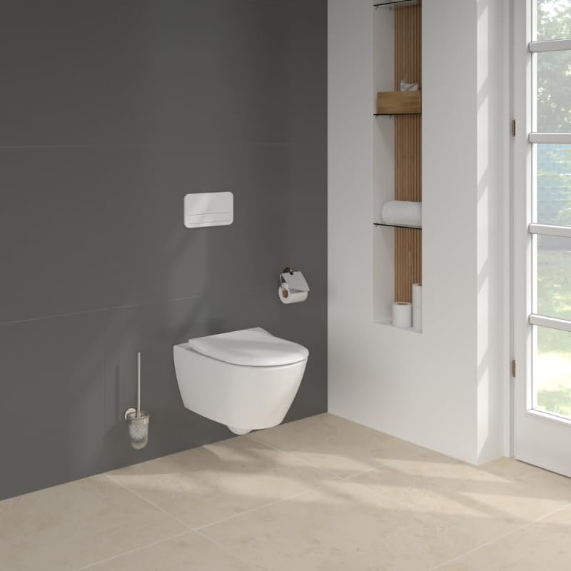 Pack WC sans bride VILLEROY ET BOCH Subway 2.0 avec abattant frein de chute + bâti Viconnect PRO + plaque blanche