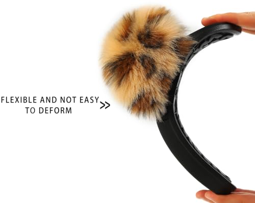 Image of Women's Faux Fur Slides, Open Toe Cute Fur Slippers, Indoor or Outdoor Comfortable Furry Slide Sandals With Fluffy Fur