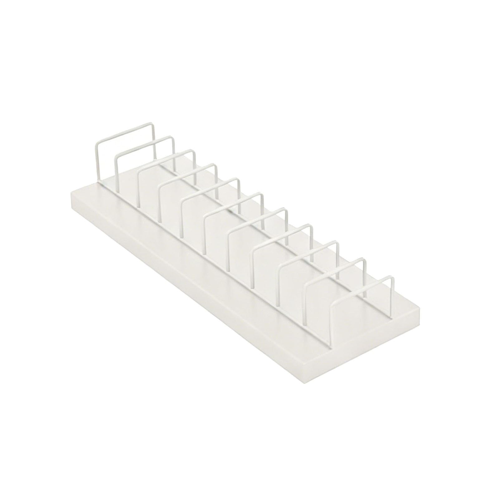 YNBSHGAA Tile Display Rack for Samples, 13x13.8x1in Desktop Organizer for Trade Shows Showrooms Retail Counters,Milky White-6.3x13.8x1in
