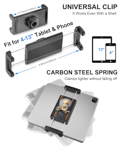 Kolasels CD Slot Car Mount for iPad & iPhone, Height Adjustable CD Player Tablet Holder for Car, Truck, Compatible with 4-13" iPad Pro 12.9 Air Mini, Galaxy Tab, iPhone16 15, Z Fold 6 5