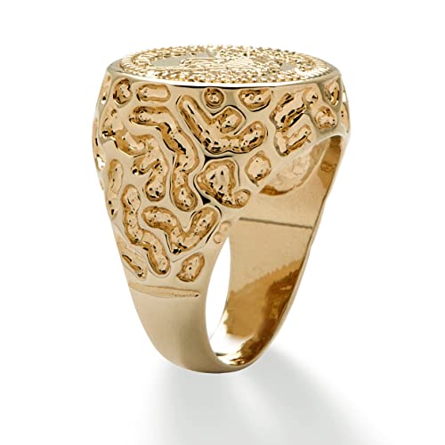 PalmBeach Men's Yellow Gold-Plated American Eagle Coin Replica Nugget Ring Sizes 8-13 Size 12 - Thumbnail 2