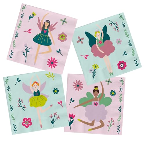 Folat 27601 Serviettes papier pour fête d'anniversaire Serviettes - Fabulous Fairy - 33 x 33 cm - 20 pièces Fées et elfes, l'anniversaire d'enfant fille