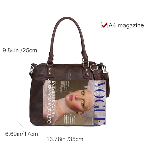 Gladdon Hobo Bags for Women Large Capacity Top Handle Bags with Multi Pocket Tote Shoulder Handbags Faux Leather Crossbody Bag for Work School Travel - Image 2