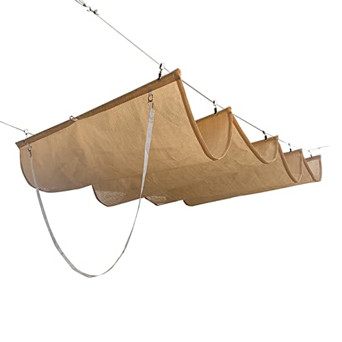 Voile d'ombrage respirant pour pergola en bois - Auvent de rechange avec fil coulissant - Idéal pour terrasse et treillis en forme de U - 0,9 x 300 cm