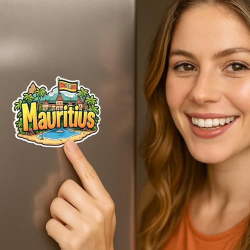 Image of Naxon Mauritius Country Theme Souvenir Wooden Refrigerator Stylish Fridge Magnet - Fridge Decoration Magnet for Kitchen & Home Decor | Perfect Souvenir Gift | Size 3x3 Inches | Pack of 1