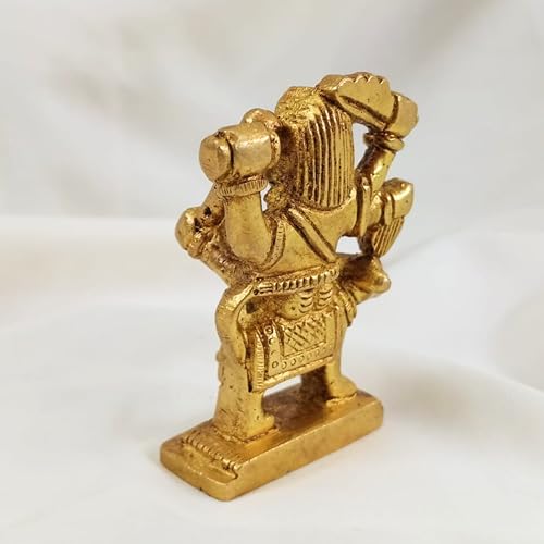 Estatua religiosa de Bhairav Mahakal de latón 2.75" miniatura 3