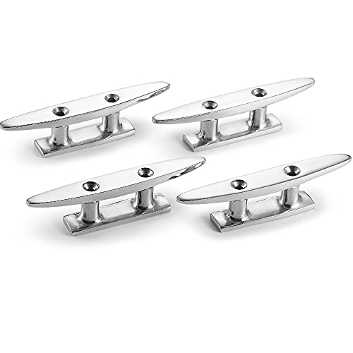 Kahaciyo Boat Cleat Open Base Boat Cleat 4 Inch, Dock Cleat 316 Stainless Marine Grade Steel , Include Installation Accessories Screws (4 Pcs) #TOP5