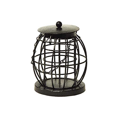 HomeZone Mini Caged Bird Feeders Heavy Duty Fat Ball Feeder Metal Bird Feeders Hanging Perfect For Garden Patio Outdoors All Season Suet Block Feeder Wild Birds Feeding
