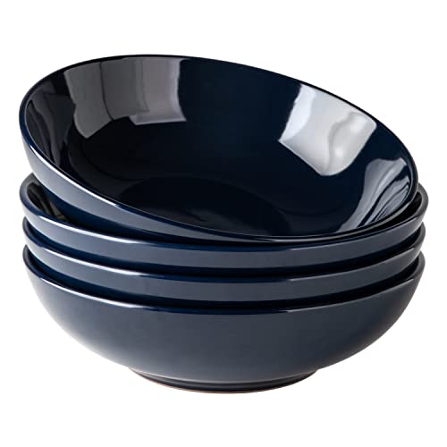 AmorArc Nudelschalen-Set mit 125 ml großen Keramikschalen für die Küche, für Nudeln, Salat, Müsli, Suppenschüsseln, breit und tief, splitterfest, mikrowellen- und spülmaschinenfest, marineblau Cover