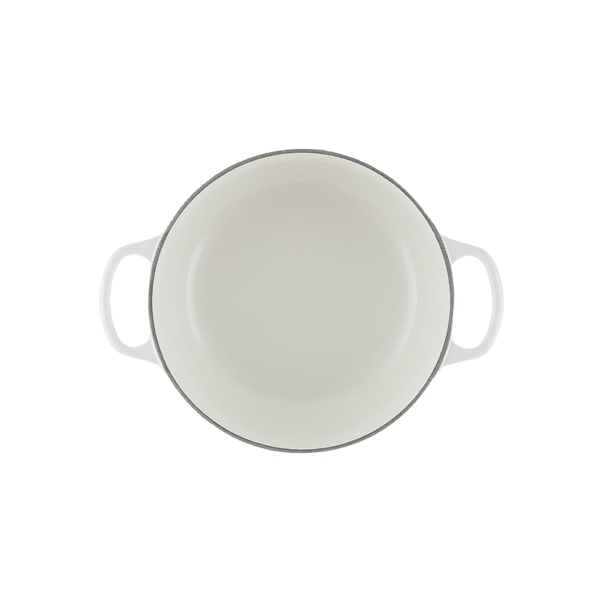 Le Creuset Signature Schmortopf aus emailliertem Gusseisen, 24 cm, weiß mit GLD-Griff
