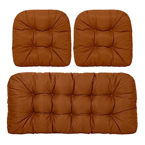 Focuprodu 3 Piece Set Of Wicker Furniture Cushions. Thickened And Durable Patio Furniture Cushions, All-Weather Outdoor Furniture Cushions For Outdoor/Indoor Use (Coffee) #TOP9
