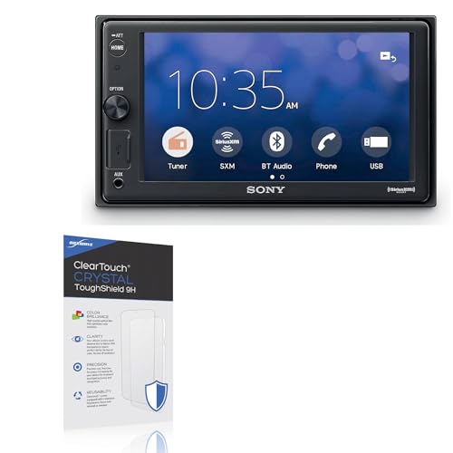 BoxWave Screen Protector Compatible With Sony XAV-V10BT - ClearTouch Crystal ToughShield 9H (2-Pack), Clear 9H Tough Flexible Film Screen Protector