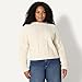 Amazon Essentials (Demi's Pick) Women's Relaxed-Fit Cable Crewneck Sweater, Oatmeal Heather, Small