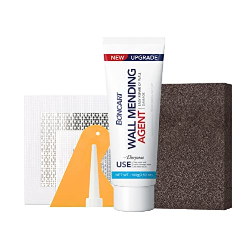 BONCART Wall Spackle & Drywall Repair Patch Kit with Mending Agent Putty, Repair Paste Plaster, Scraper & Sanding Sponge for Wall Crack/Nail Hole