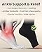 KEMFORD Ankle Compression Sleeve - 1-Pair, Plantar Fasciitis Braces - Open Toe Compression Socks for Swelling, Sprain, Neuropathy, Foot Arch Support for Men and Women - 20-30mmhg, M, Black