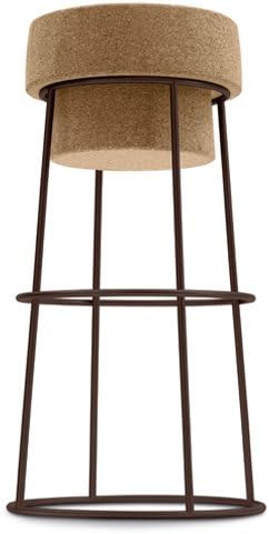 Domitalia Bouchon-SGA Bar Stool in Cork and Bronze (Set of 2)