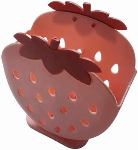 Soporte para palillos de fresa con organizador de secado de drenaje, cesta de palillos, caja de almacenamiento para almacenar cuchara, cuchillo,