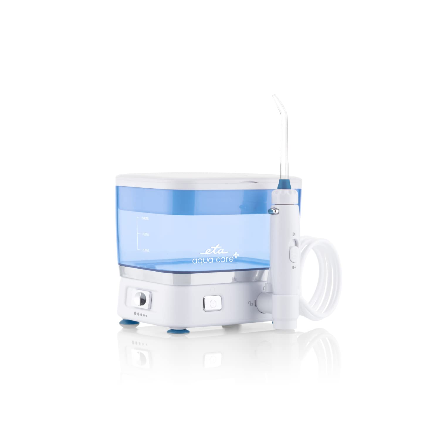 ETA AquaCare Plus - Irrigador bucal (batería de iones de litio de 3,7 V, 5 programas de limpieza, presión de funcionamiento de hasta 6,9 bares)