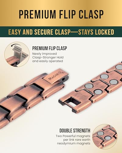 Image of MagnetRX Copper Anklet for Men - Ultra Strength Magnetic Copper Ankle Bracelet for Men - Effective Magnetic Ankle Bracelet (Men's Anklet)