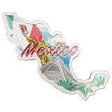 Mexico Foil Flag Magnet, Collectible Travel Souvenir - 2.75 x 1.5 Inches