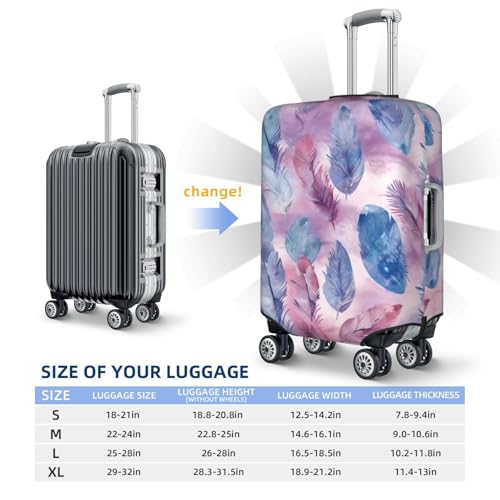 Luggage Cover Elastic Washable Suitcase Protector Blue feather pattern Suitcase Covers for Luggage 18-32 Inch Portable Travel Luggage Covers Sleeve Dust-proof Anti-Scratch Baggage Covers2