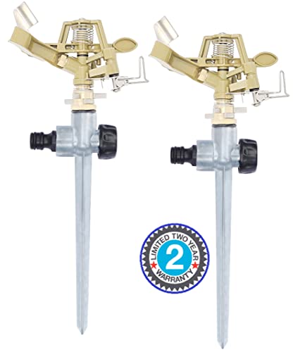 APT Pulsating Sprinklers with Brass Nozzle for 200 to 6200 SF Yard,Pack of (2) 