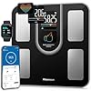 Masmssm Balance Pèse-Personne, Balance Connectée Impédancemètre 9-en-1 Grand VA Écran, 22 Indicateurs, Fréquence Cardiaque, IMC, Graisse Corporelle Pour iOS & Android, Max. 180kg/ 400lb