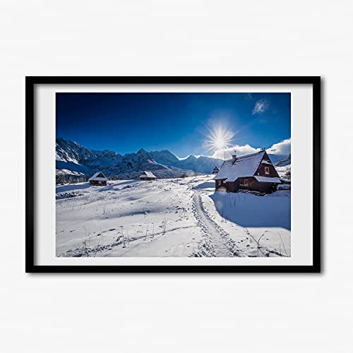 Cadre photo 60x40 cm Tulup Hale Tatry tableau bois MDF pour affiche