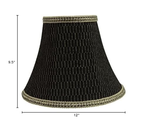 Image of Aspen Creative 30157 Transitional Bell Shape Spider Construction Lamp Shade in Black & Brown, 12 inch wide (6 inch x 12 inch x 9 1 /2 inch)
