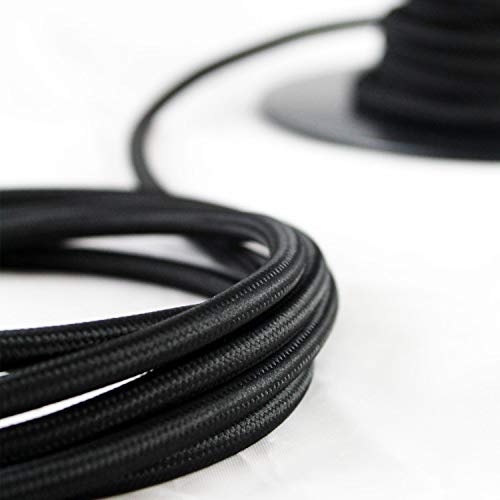 Smartect Braided Cable, Black, 10 Metres 3 Core Electrical Cable  3 X 0 75mm Vintage Fabric Electrical Wire For Your Diy Project