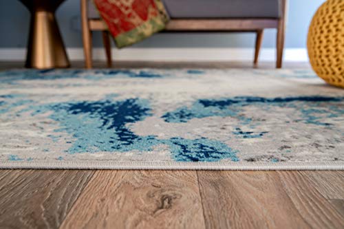 Rugshop Sky Collection Whimsical Abstract Area Rug 5' x 7' Blue - Image 3