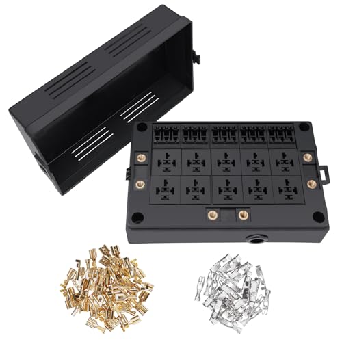Weasch 12V Fuse Relay Box, 10 Slots Relay Holder 15 Slots ATC/ATO Fuse Holder, Universal Fuse and Relay Box Block, for Cars Truck Marine Boat Jeep