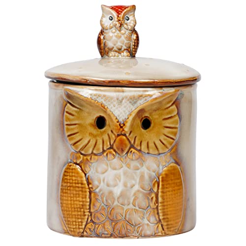 SQOWL Keramik-Eulen-Behälter für Küchentheke, Lebensmittel-Vorratsdosen mit Deckel, Heimdekoration und Weihnachtsgeschenk Cover