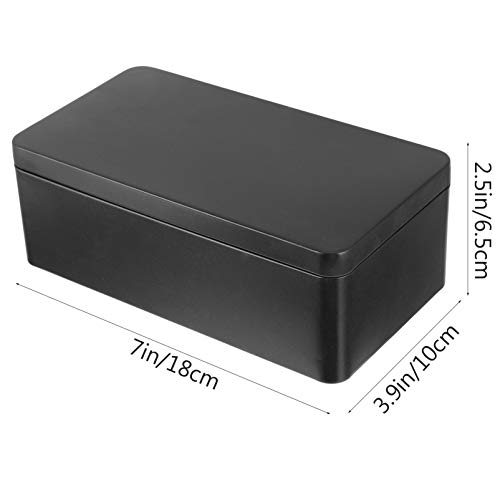 HEMOTON Caixa de lata vazia retangular de metal, 2 peças, com tampas para doces, biscoitos, café, er
