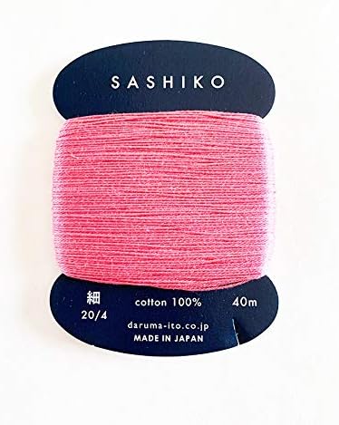 Daruma Sashiko Thread - Japanese Embroidery & Quilting - Thin Weight - 40m (Cherry Blossom Pink # 222)