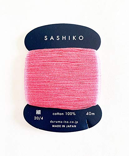 Hilo Daruma Sashiko para bordado japonés y acolchado, peso ligero, 40 m (rosa flor de cerezo #222)