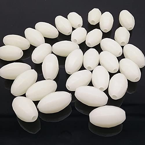 Silanon Glow Fishing Beads Saltwater,100Pcs Hard Plastic Luminous Fish Line Beads Oval Round Bait Eggs Lure Tackle For Fishing Rigs Glow In Dark #TOP1