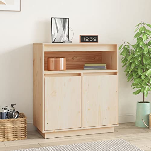 Lumanois Aparador de Madera Maciza de Pino 70x34x80 cm,Mobiliario,Armarios y Almacenamiento,Aparadores,16.38kg-814384