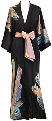 OLDSHANGHAI Charmeuse Long Kimono Robe for Women | bridal - mater...