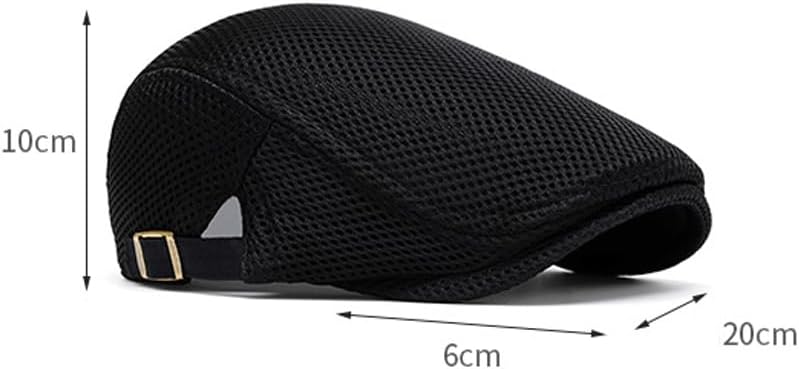 Unisex Beret Hat Newsboy Gatsby Cap Breathable Mesh Adjustable Flat Cap Ivy Cabbie Hat for Women Men