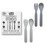 THEO'S 20 Pack Eco-Friendly Utensils for Baby & Toddler | 100% Biodegradable + Compostable 5.0"x1.2"