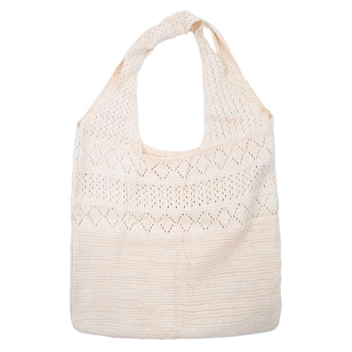 JLNGTHONG Bolso de playa para mujer, estilo bohemio, de punto, de malla, para viajes, uso diario, compras y vacaciones