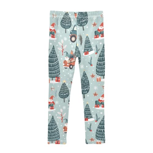 Gnome Truck Tree Girls Leggings Soft Stretch Workout Yoga Dance Pants for Kids Casual Tights2