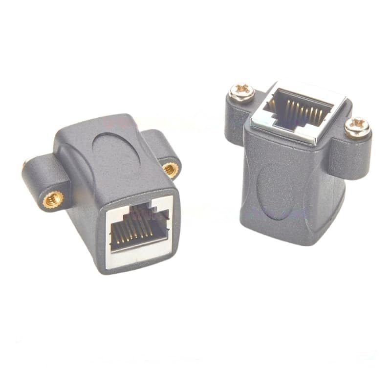 10 PCM-HD-0132 RJ45 8P8C Cat5e Ethernet Connector Female to Female Screw Panel Mount Cable Adapter for UHF Radio LED Plant Growth Light