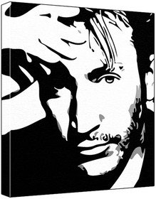 Ronan Vibert (100% Original Painting. Not A Print ) Acrylic Paint On Deep Framed Canvas (60 x 50 x 1.8 cm) 3-Colour Black/Grey/White-image-24