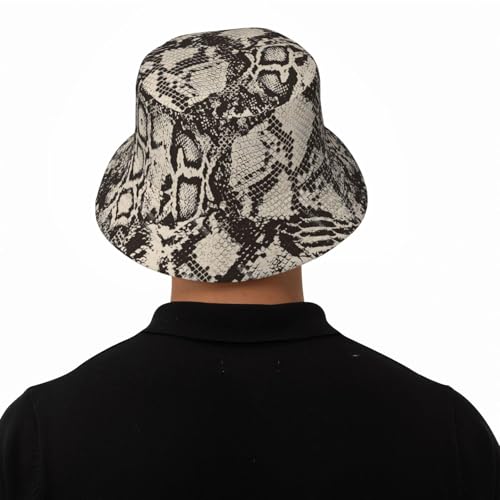 Sombrero tipo bucket denim con patrón de piel de serpiente miniatura 6