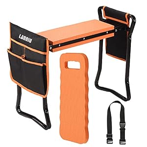 LANNIU Garden Kneeler Seat, Foldable Garden Stool, Heavy Duty Garden Chair for Kneeling and Sitting, Gardening Gifts for…
