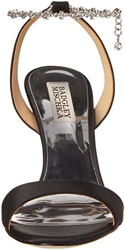 Badgley Mischka Women's Tiffany Heeled Sandal, Black Satin, 9 | Image 1