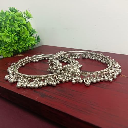 Efulgenz Oxidized Indian Bracelet Bangle Boho Oxidized Silver Bangles Retro Bohemian Metal Balls Charms Vintage Bracelet Bangle Jewelry for Women2